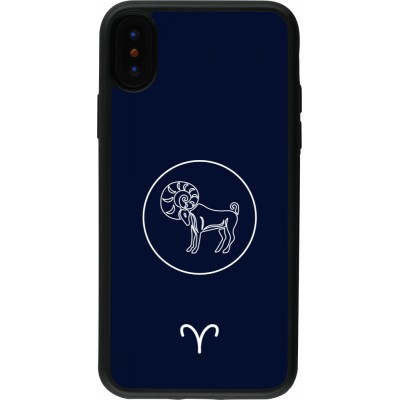 iPhone X / Xs Case Hülle - Silikon schwarz Astrologie Widder