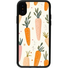 Coque iPhone X / Xs - Silicone rigide noir Easter 2026 Illustration carrots