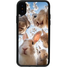 iPhone X / Xs Case Hülle - Silikon schwarz Easter 2026 Rabbits