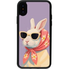 iPhone X / Xs Case Hülle - Silikon schwarz Easter 2026 Rabbit with scarf
