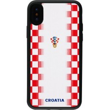 iPhone X / Xs Case Hülle - Silikon schwarz Kroatien 2026 personalisierbares Fussballtrikot
