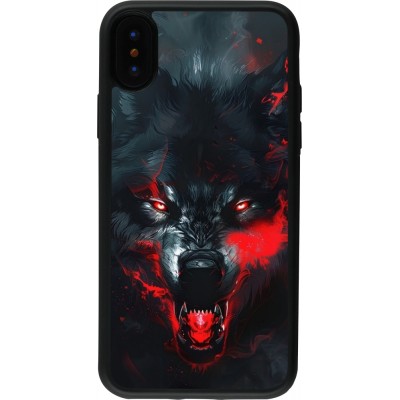 iPhone X / Xs Case Hülle - Silikon schwarz Halloween 2024 mad werewolf