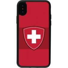 iPhone X / Xs Case Hülle - Silikon schwarz Hockey World Championship Ecusson Suisse
