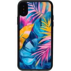 iPhone X / Xs Case Hülle - Silikon schwarz Palms Blue