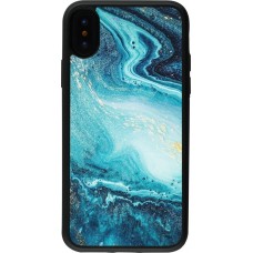 Hülle iPhone X / Xs - Silikon schwarz Sea Foam Blue