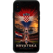 iPhone X / Xs Case Hülle - Silikon schwarz Fussball Kroatien splash 2026