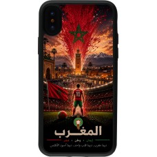 iPhone X / Xs Case Hülle - Silikon schwarz Fussball Marokko splash 2026
