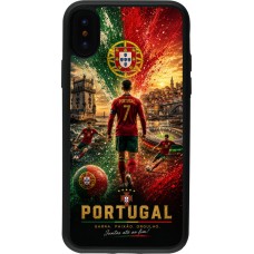 iPhone X / Xs Case Hülle - Silikon schwarz Fussball Portugal splash 2026