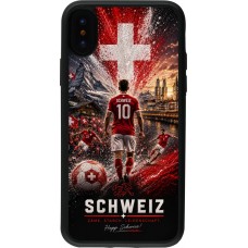 iPhone X / Xs Case Hülle - Silikon schwarz Fussball Schweiz splash 2026