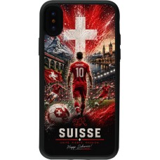 iPhone X / Xs Case Hülle - Silikon schwarz Fussball Suisse splash 2026