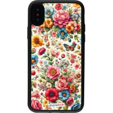 iPhone X / Xs Case Hülle - Silikon schwarz Spring 25 fruehling bluetend