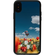 Coque iPhone X / Xs - Silicone rigide noir Hot air balloon 2026