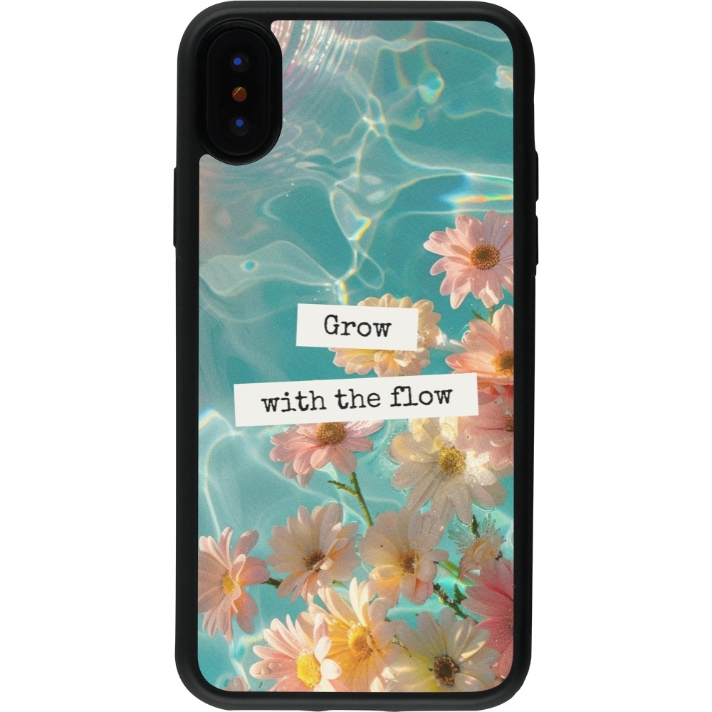 iPhone X / Xs Case Hülle - Silikon schwarz Summer 2025 Grow with the flow