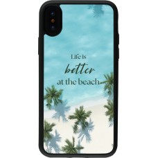 iPhone X / Xs Case Hülle - Silikon schwarz Summer 2025 Life is better at the beach