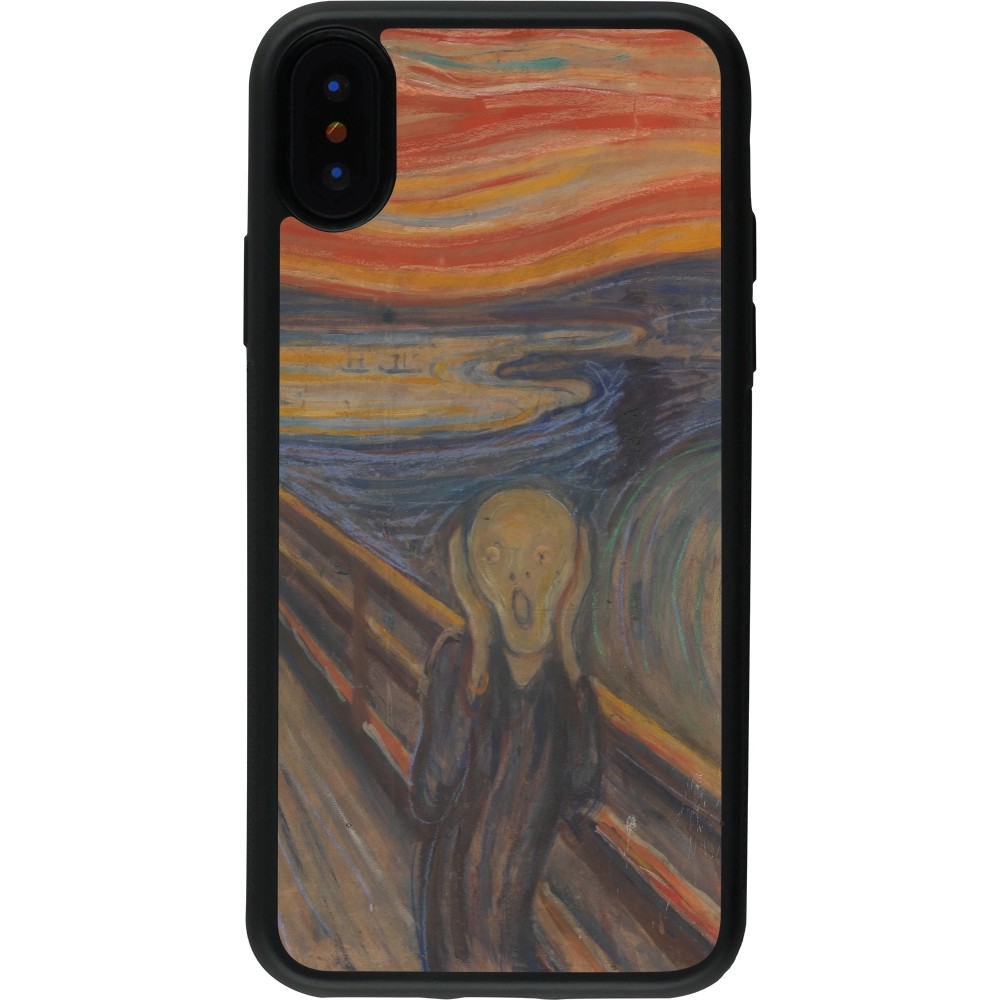iPhone X / Xs Case Hülle - Silikon schwarz Kunstbild - Der Schrei - Edvard Munch