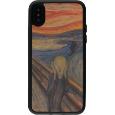 iPhone X / Xs Case Hülle - Silikon schwarz Kunstbild - Der Schrei - Edvard Munch