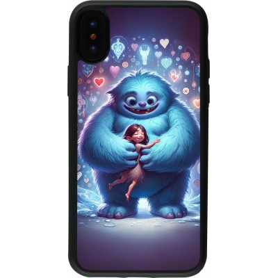 iPhone X / Xs Case Hülle - Silikon schwarz Valentin 2024 Flauschige Liebe