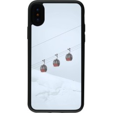 iPhone X / Xs Case Hülle - Silikon schwarz Winter 22 ski lift