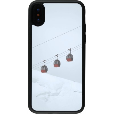iPhone X / Xs Case Hülle - Silikon schwarz Winter 22 ski lift
