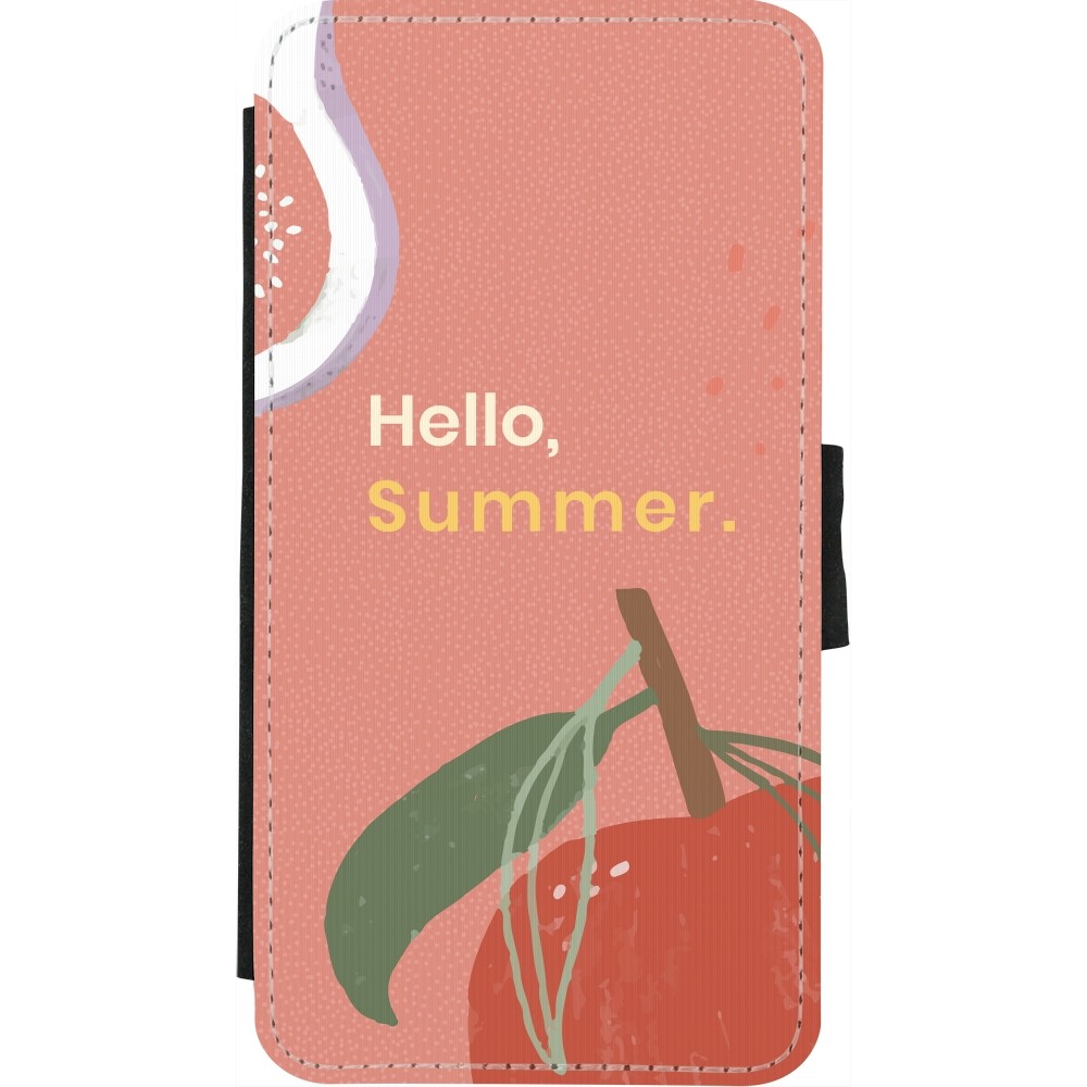 iPhone X / Xs Case Hülle - Wallet schwarz Summer 2025 Hello summer