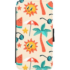 iPhone X / Xs Case Hülle - Wallet schwarz Summer 2025 Pattern soleil
