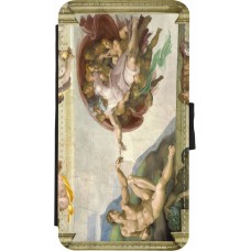 iPhone X / Xs Case Hülle - Wallet schwarz Kunstbild - Die Erschaffung Adams - Michelangelo