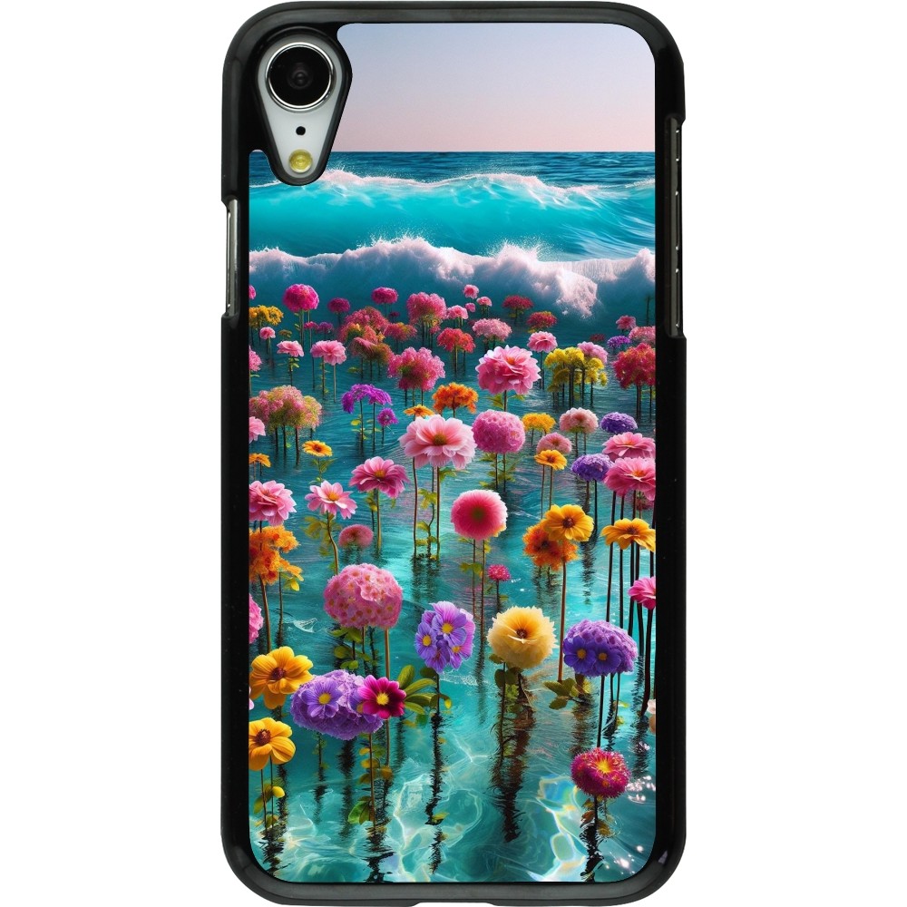 iPhone XR Case Hülle - Blumenmeer Wellen