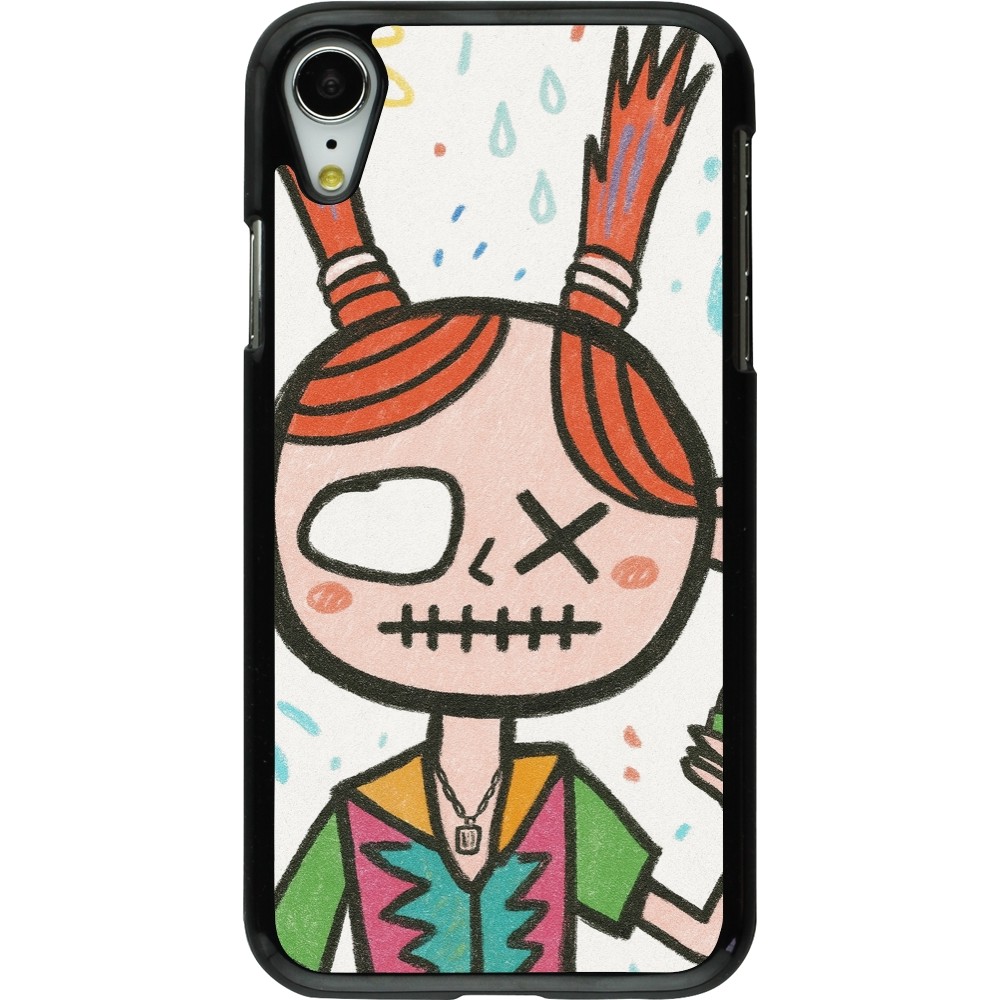 iPhone XR Case Hülle - Little Girl Sketch