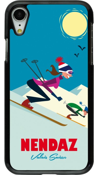 iPhone XR Case Hülle - Nendaz Ski Downhill
