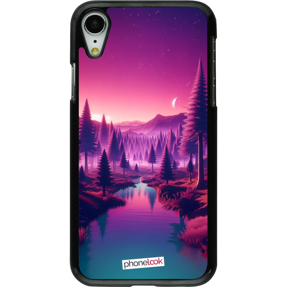 iPhone XR Case Hülle - Lila-rosa Landschaft