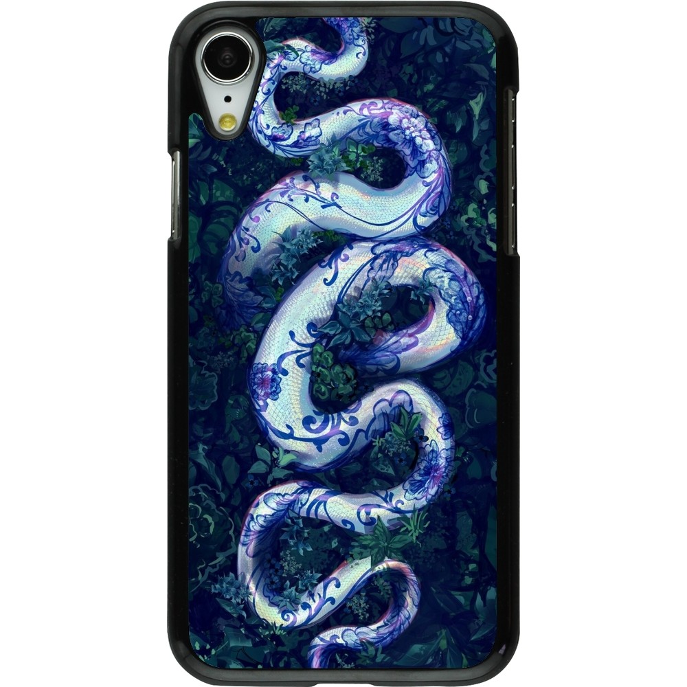 iPhone XR Case Hülle - Snake Blue Anaconda