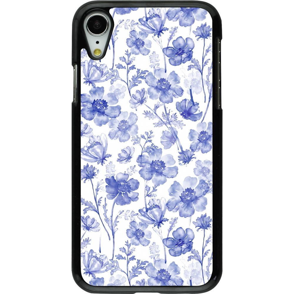 iPhone XR Case Hülle - Spring 23 watercolor blue flowers