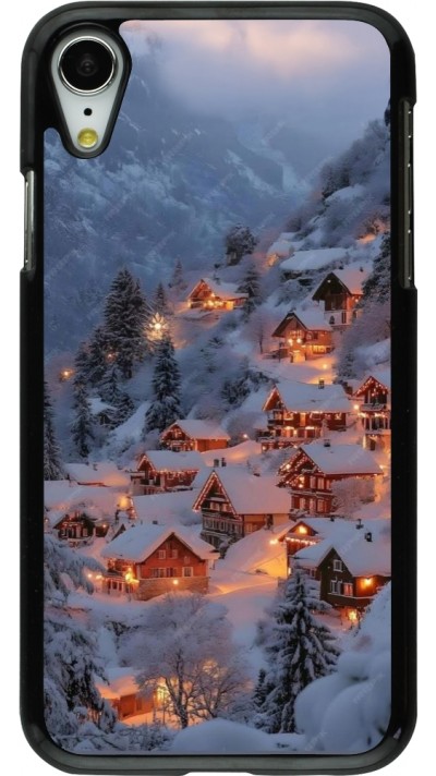 iPhone XR Case Hülle - Winter 25 Winter snowy village