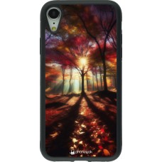 iPhone XR Case Hülle - Silikon schwarz Herbstlicher goldener Glanz