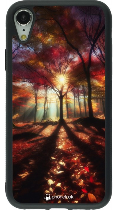 iPhone XR Case Hülle - Silikon schwarz Herbstlicher goldener Glanz