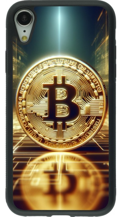 iPhone XR Case Hülle - Silikon schwarz Bitcoin Stehen