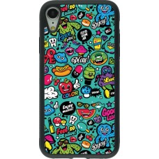 iPhone XR Case Hülle - Silikon schwarz Cartoons old school