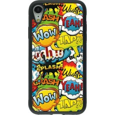 iPhone XR Case Hülle - Silikon schwarz Cartoons slogans