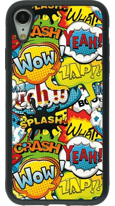 iPhone XR Case Hülle - Silikon schwarz Cartoons slogans