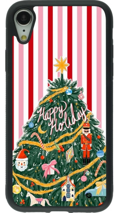 iPhone XR Case Hülle - Silikon schwarz Christmas 25 Happy Holiday