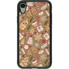 iPhone XR Case Hülle - Silikon schwarz Christmas 25 Pattern Ginger Cookie