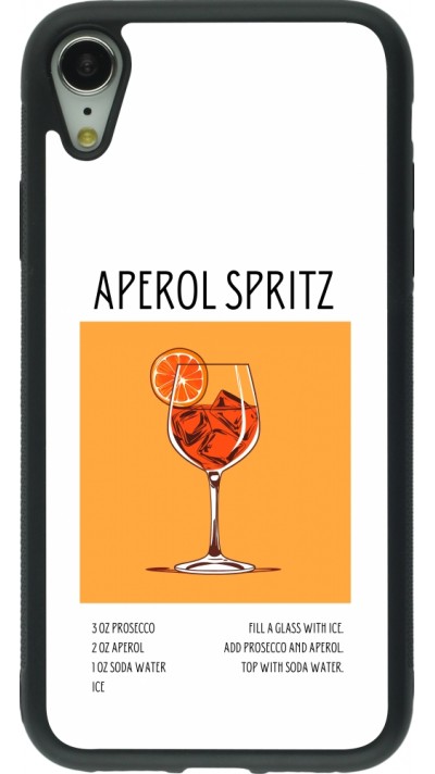 iPhone XR Case Hülle - Silikon schwarz Cocktail Rezept Aperol Spritz