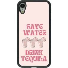 iPhone XR Case Hülle - Silikon schwarz Cocktail Save Water Drink Tequila