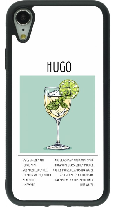 iPhone XR Case Hülle - Silikon schwarz Cocktail Rezept Hugo