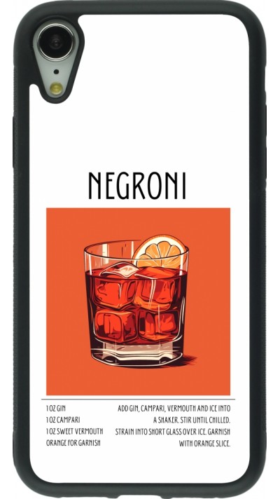 iPhone XR Case Hülle - Silikon schwarz Cocktail Rezept Negroni