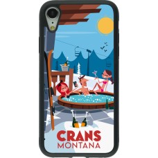 iPhone XR Case Hülle - Silikon schwarz Crans-Montana Mountain Jacuzzi