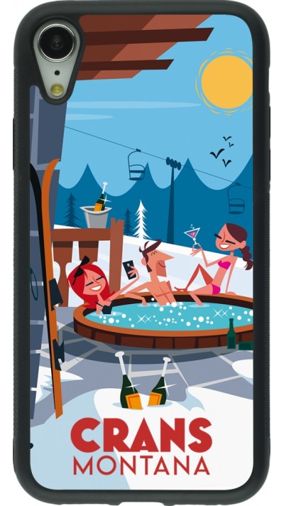 iPhone XR Case Hülle - Silikon schwarz Crans-Montana Mountain Jacuzzi