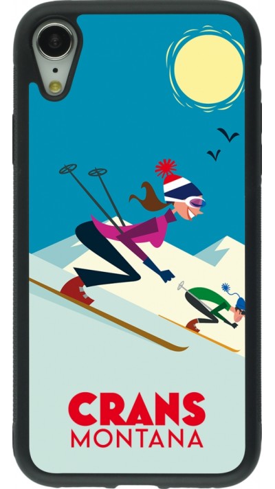 iPhone XR Case Hülle - Silikon schwarz Crans-Montana Ski Downhill
