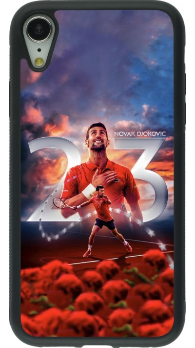 iPhone XR Case Hülle - Silikon schwarz Djokovic 23 Grand Slam