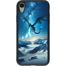 iPhone XR Case Hülle - Silikon schwarz Drache nächtliche Berg